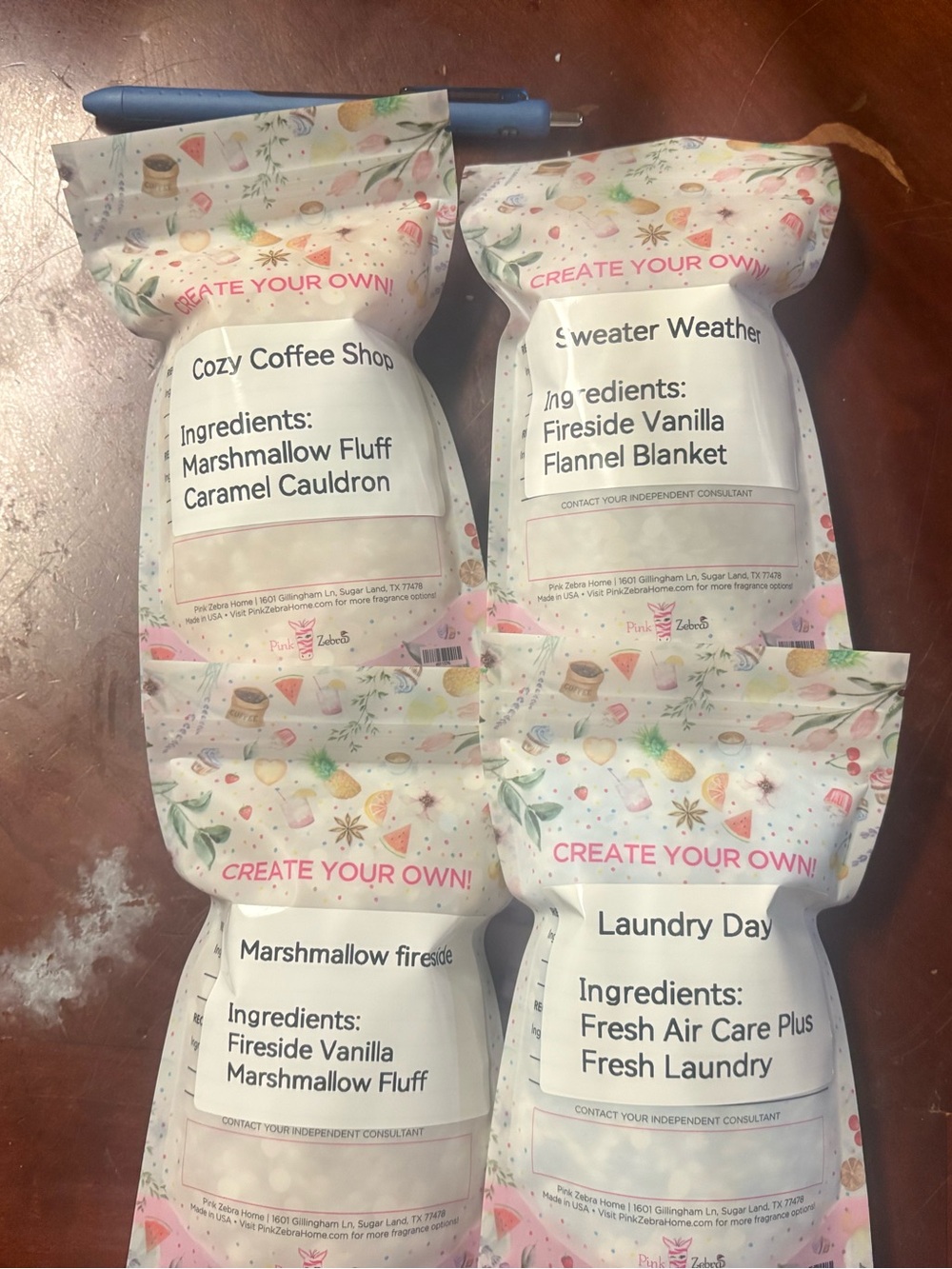 Pink Zebra White and Pastel Patterned Scent Pod Pack
